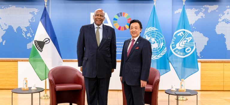 His Majesty King Letsie III  and  and  FAO Director-General Qu Dongyu