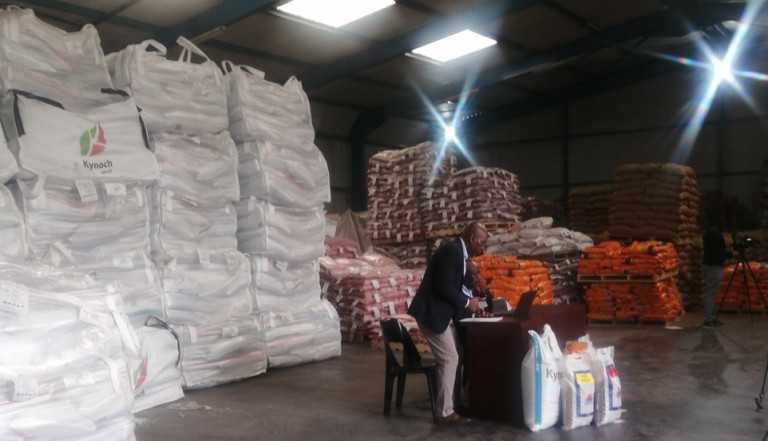 Farming inputs at ministry of agriculture warehouse in Ha-Foso.